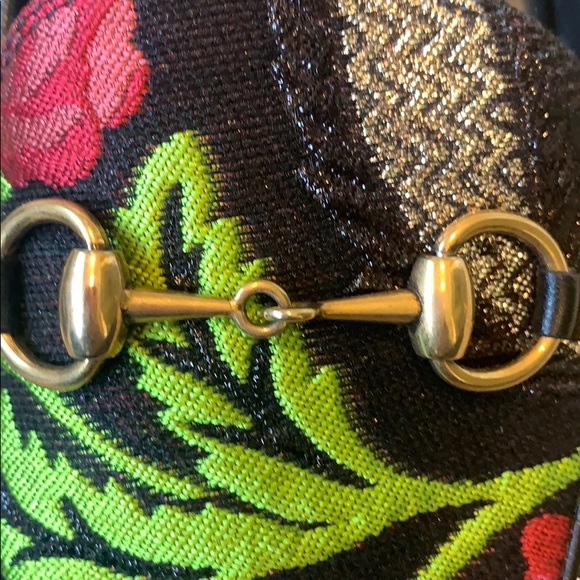 Gucci Jordaan leather-trim metallic floral loafers - Picture 9 of 11